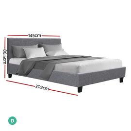 Artiss Neo Bed Frame Fabric - Grey Double - RnR Galore
