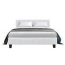 Artiss Neo Bed Frame PU Leather - White Double - RnR Galore
