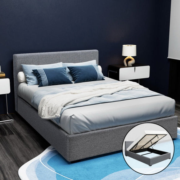 Artiss Nino Bed Frame Fabric - Grey Double - RnR Galore