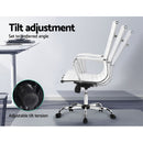 Artiss Office Chair Conference Chairs PU Leather High Back White - RnR Galore