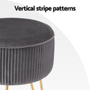 Artiss Ottoman Foot Stool Vanity Velvet Round Grey - RnR Galore