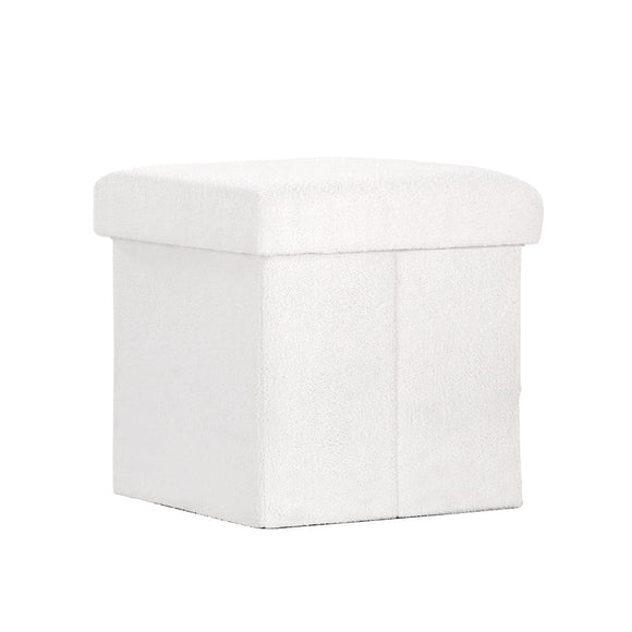 Artiss Ottoman Storage Foot Stool Vanity Square Teddy - RnR Galore