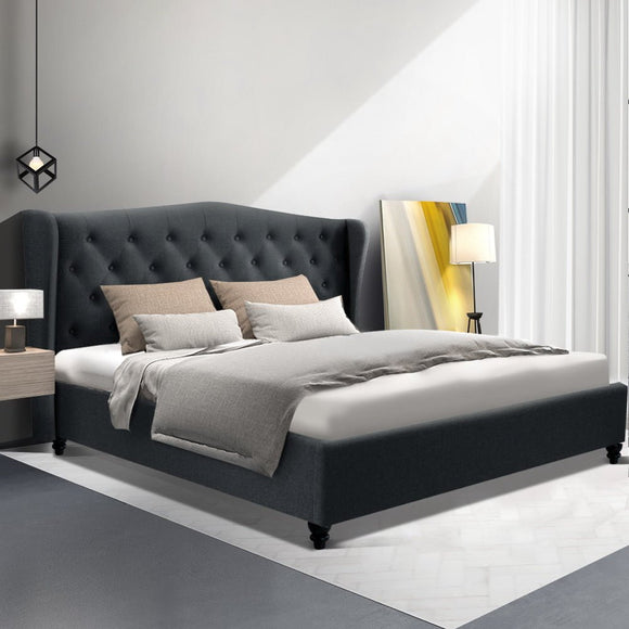 Artiss Pier Bed Frame Fabric - Charcoal King - RnR Galore