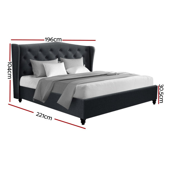 Artiss Pier Bed Frame Fabric - Charcoal King - RnR Galore