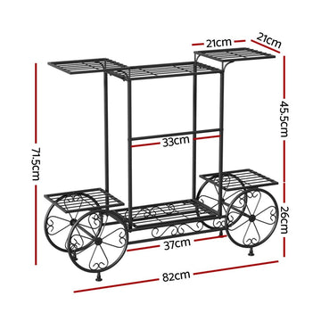 Artiss Plant Stand 6 Tier Iron 4 Wheeler - RnR Galore