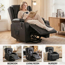 Artiss Power Lift Recliner Chair with Massage and Heat for Elderly, Electric Sofa Reclining Chair with USB and Phone Holder, PU Leather Comfy Armchair for Living Room, 2 Cup Holder & 4 Pockets, Black - RnR Galore