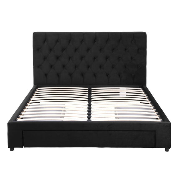 Artiss Queen Bed Frame Storage Charging Station Upholstered 3 Drawers USB Type - C - RnR Galore