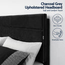 Artiss Queen Bed Frame Upholstered Platform Base with Geometric Headboard Black Velvet - RnR Galore