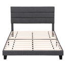 Artiss Queen Bed Frame Upholstered Platform Base with Geometric Headboard Charcoal Grey Linen Wood Slats for Modern Bedroom Furniture Home Decor - RnR Galore