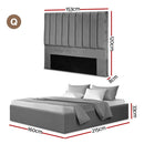 Artiss Queen Bed Frame with Storage Grey Velvet Headboard Gas Lift Platform Base - RnR Galore