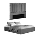 Artiss Queen Bed Frame with Storage Grey Velvet Headboard Gas Lift Platform Base - RnR Galore