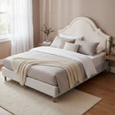 Artiss Queen Bed Frame with Storage Scalloped Velvet Headboard Wooden Platform Base - RnR Galore