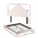 Artiss Queen Bed Frame with Storage Scalloped Velvet Headboard Wooden Platform Base - RnR Galore