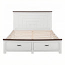 Artiss Queen Wooden Bed Frame with 2 Drawer Platform Bed with 108cm Solid High Headboard White Bed Base for Bedroom Easy Assembly - RnR Galore