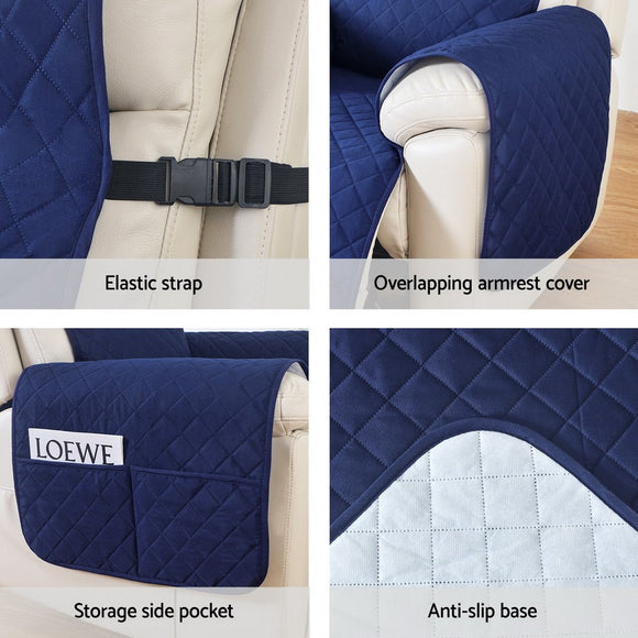 Artiss Recliner Chair Cover 100% Water Resistant Navy - RnR Galore