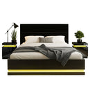 Artiss RGB LED Queen Bed Frame with 2 Beside Tables Set 16 Colour Mood Lighting - RnR Galore