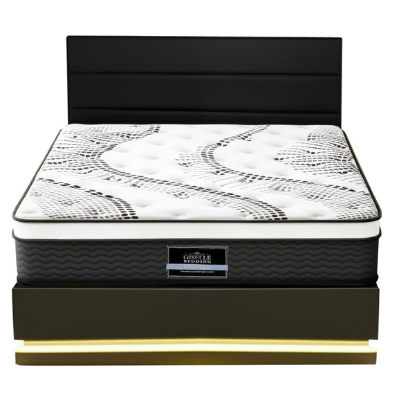 Artiss RGB LED Queen Bed Frame with 32cm Giselle Mattress Set - RnR Galore