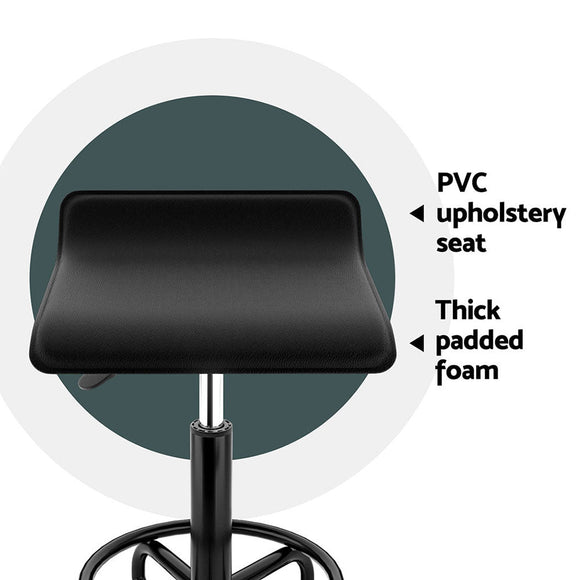 Artiss Salon Stool Square Swivel Chair Black - RnR Galore