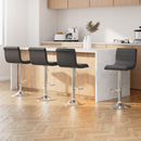 Artiss Set of 4 PU Leather Lined Pattern Bar Stools - Grey and Chrome - RnR Galore