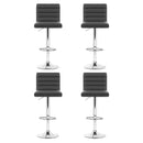 Artiss Set of 4 PU Leather Lined Pattern Bar Stools - Grey and Chrome - RnR Galore