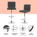 Artiss Set of 4 PU Leather Lined Pattern Bar Stools - Grey and Chrome - RnR Galore