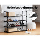 Artiss Shoe Rack 4 - tier 16 Pairs Stackable Black - RnR Galore