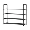 Artiss Shoe Rack 4 - tier 16 Pairs Stackable Black - RnR Galore