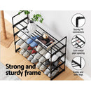 Artiss Shoe Rack 4 - tier 16 Pairs Stackable Black - RnR Galore
