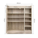 Artiss Shoe Rack Cabinet 21 Pairs Adjustable Shelves Pine Clair - RnR Galore