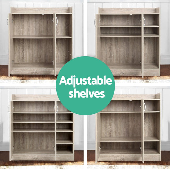 Artiss Shoe Rack Cabinet 21 Pairs Adjustable Shelves Pine Clair - RnR Galore