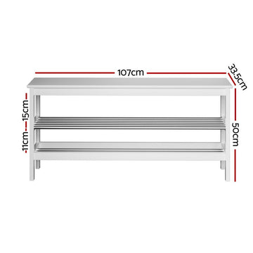 Artiss Shoe Rack Cabinet Bamboo Bench 10 Paris White - RnR Galore