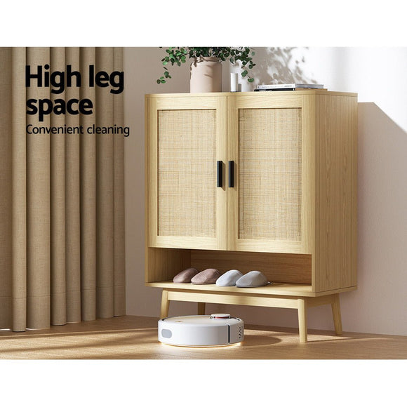 Artiss Shoe Rack Cabinet Rattan 5 - tier 20 Pairs Dani - RnR Galore
