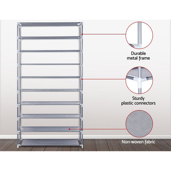 Artiss Shoe Rack Cabinet Stackable 10 - Tier Grey - RnR Galore