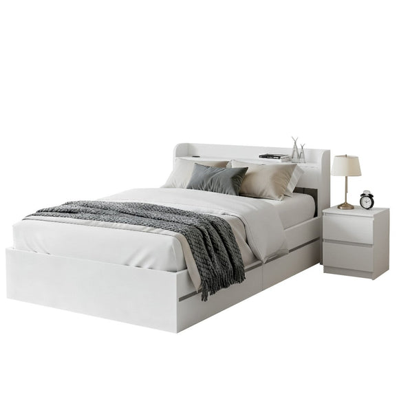 Artiss Single Bed Frame and Bedside Table - RnR Galore