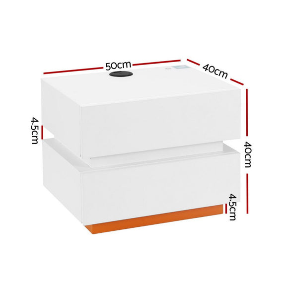 Artiss Smart Bedside Table LED Wireless Charging Ada - RnR Galore