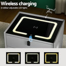 Artiss Smart Bedside Table with Wireless Charging - AIKA Grey - RnR Galore