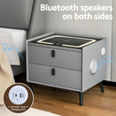 Artiss Smart Bedside Table with Wireless Charging - AIKA Grey - RnR Galore