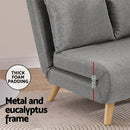 Artiss Sofa Bed 2 Seater Convertible Couch Recliner Lounge Chair Linen - RnR Galore