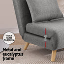 Artiss Sofa Bed Convertible Couch Recliner Lounge Chair Linen Grey - RnR Galore