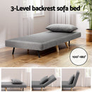 Artiss Sofa Bed Convertible Couch Recliner Lounge Chair Linen Grey - RnR Galore