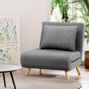 Artiss Sofa Bed Convertible Couch Recliner Lounge Chair Linen Grey - RnR Galore