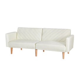 Artiss Sofa Bed Convertible Lounge 3 Seater Futon Couch Recliner Fabric Beige - RnR Galore