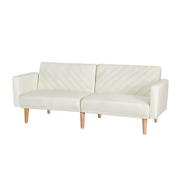 Artiss Sofa Bed Convertible Lounge 3 Seater Futon Couch Recliner Fabric Beige - RnR Galore