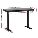 Artiss Standing Desk Motorised Electric Dual Motor Drawer 120CM Black - RnR Galore
