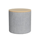 Artiss Storage Ottoman Blanket Box 40cm Linen Round Grey - RnR Galore