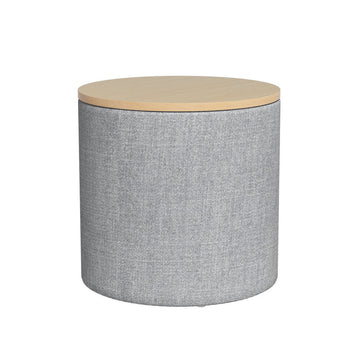 Artiss Storage Ottoman Blanket Box 40cm Linen Round Grey - RnR Galore