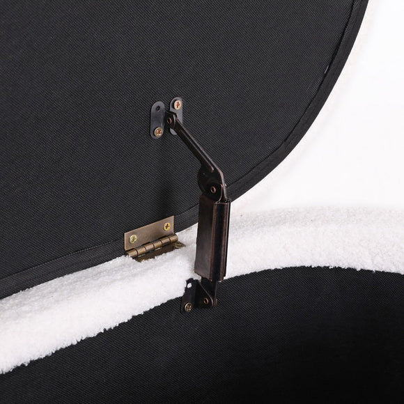 Artiss Storage Ottoman Blanket Box 87cm Boucle Fabric Oval - RnR Galore
