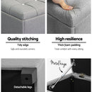 Artiss Storage Ottoman Blanket Box 97cm Button Linen Grey - RnR Galore