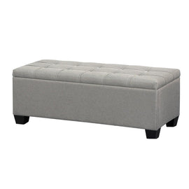 Artiss Storage Ottoman Blanket Box 97cm Button Linen Grey - RnR Galore