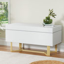 Artiss Storage Ottoman Blanket Box Criss - cross Linen White - RnR Galore